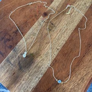 Gold necklaces. Cute. Great for layering.